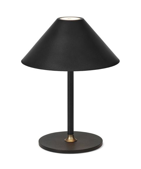Hygge oppladbar bordlampe, høyde 20 cm, Sort