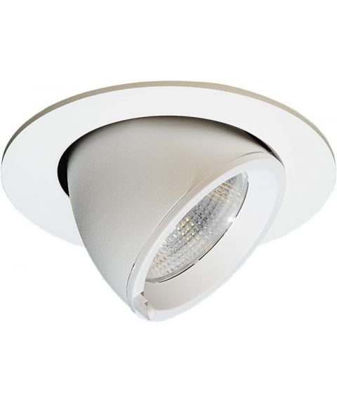 Elbow 096 downlight, 45° tilt, inklusive dimbar driver, 15W LED 3000K, Hvit