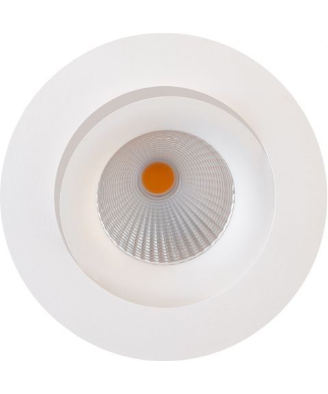 Georgia rund downlight, CRI90, dimbar LED 2700 Kelvin 550lm, 30º tilt, ink driver, Hvit