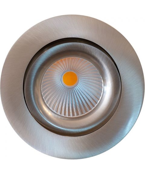 Georgia rund downlight, CRI90, dimbar LED 2700 Kelvin 550lm, 30º tilt, ink driver, Satin