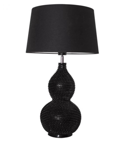 Lofty bordlampe, høyde 55 cm, Matt sort/Sort skjerm