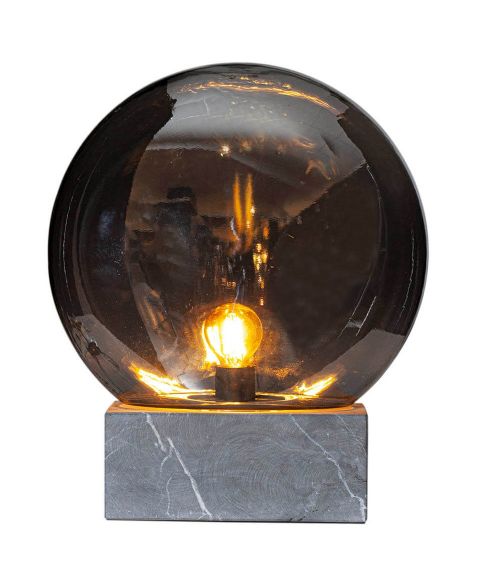 Glori bordlampe i marmor, høyde 35 cm, Røykfarget