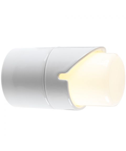 Light On vegglampe E27 IP44, fremspring 18 cm, Blank opalhvitt glass, Hvit 