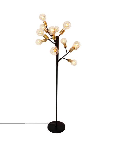 Heroes 12 gulvlampe, høyde 165 cm, med dimmer, Matt Sort