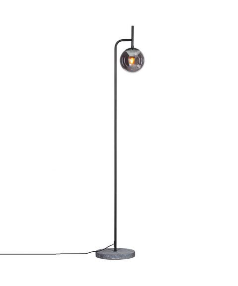 Boyle gulvlampe, høyde 164 cm, Grå / Røykfarget glass