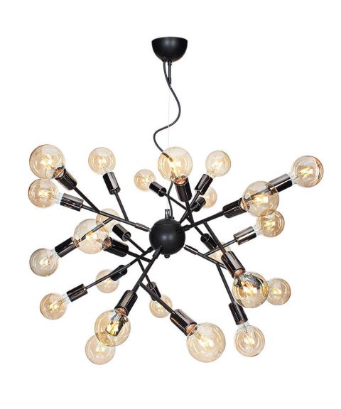 Heroes 24 takpendel, diameter 80 cm, Sort/krom