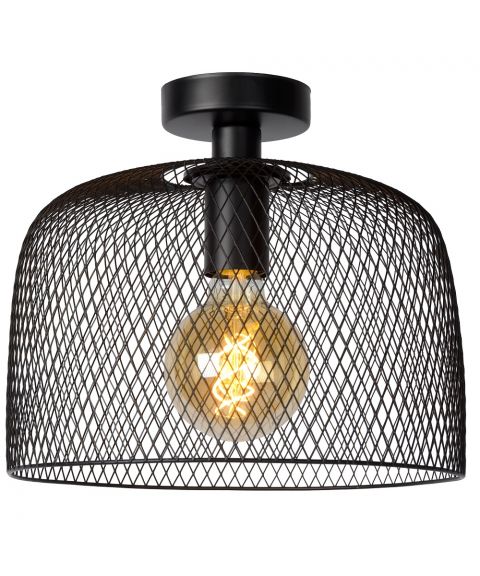 Mesh nedpendlet taklampe, diameter 30 cm, Sort