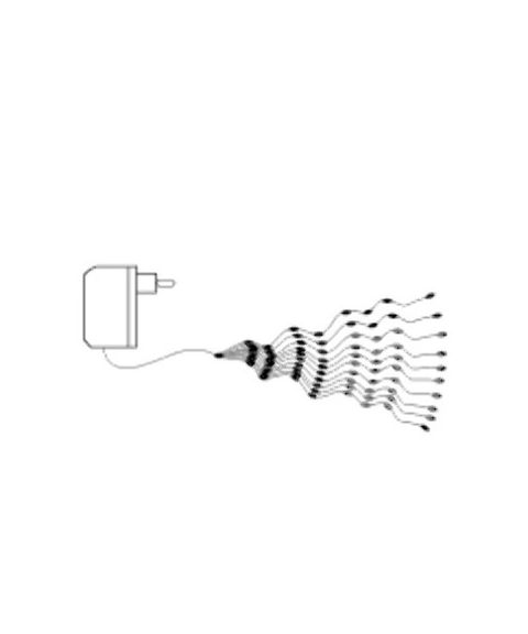 Bukettslynge bunt med duggdråper, 200 cm, LED (x200), Varmhvit