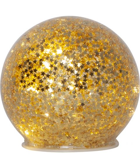 Star Fall borddekorasjon, LED (x10), for batteri, med timer, varmhvitt lys, diameter 10 cm, gullfarget