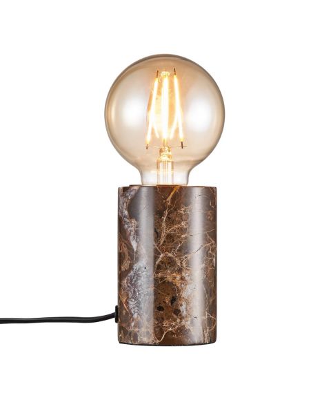 Siv bordlampe, marmor, høyde 10 cm, Brun