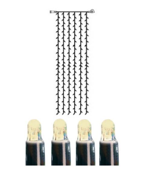 [2] Utvidelse System LED - Lysgardin 100x400 cm, LED (x204), Sort kabel, Varmhvit