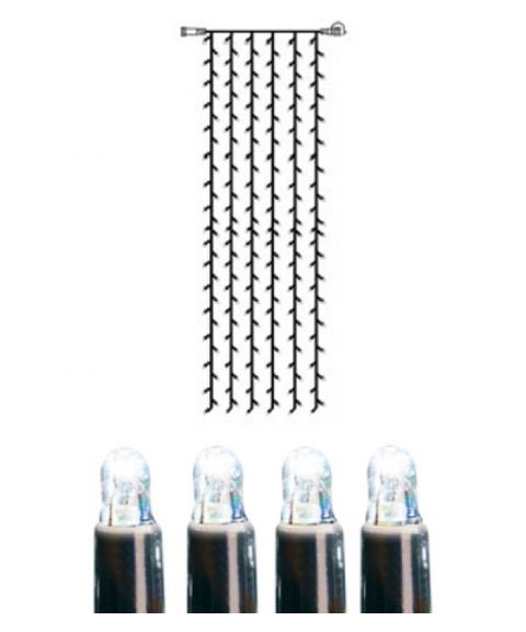 [2] Utvidelse System LED - Lysgardin 100x400 cm, LED (x204), Sort kabel, Kaldhvit