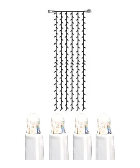 [2] Utvidelse System LED - Lysgardin 100x400 cm, LED (x204), Hvit kabel, Kaldhvit