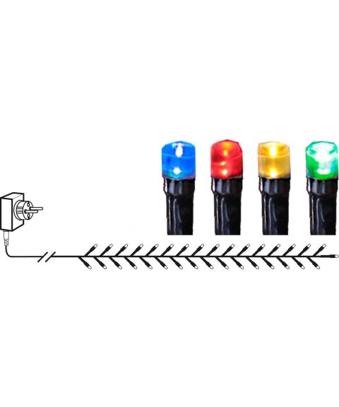 Flashy slynge, lengde 30 meter, LED (x1500) flerfarget lys, timer-funksjon og chaser