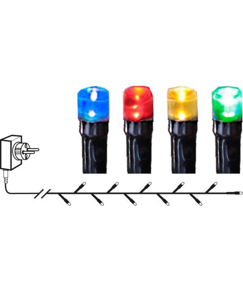 Flashy slynge, lengde 21 meter, LED (x300) flerfarget lys, timer-funksjon og chaser