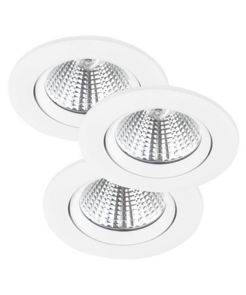 Fremont downlight med 12° tilt, IP23, dimbar LED 2700 345lm, pakke med 3