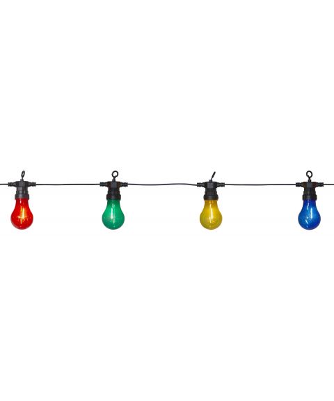 Circus festslenke LED (x10), sort, IP44, flerfarget lys, 405 cm