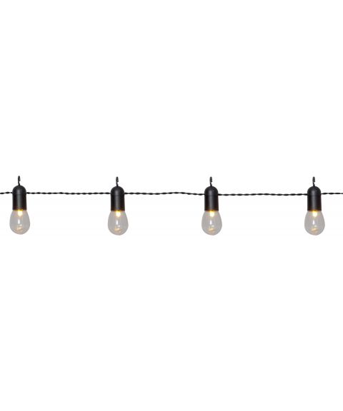 Liten Hooky festlenke, LED (x16), sort, IP44, klar kuppel, varmhvitt lys 2200K, 450 cm