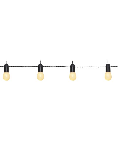 Liten Hooky festlenke, LED (x16), sort, IP44, opal kuppel, varmhvitt lys 2100K, 450 cm