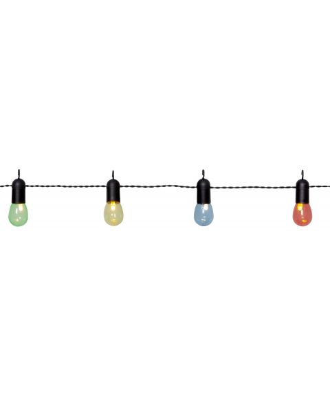 Liten Hooky festlenke, LED (x16), sort, IP44, flerfarget kuppel, varmhvitt lys, 450 cm