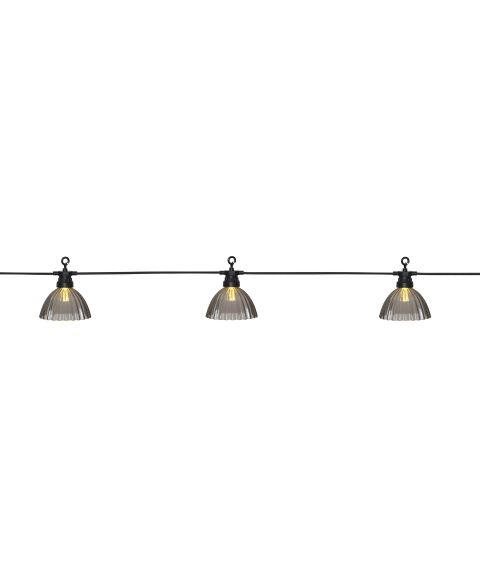 Circus festslenke LED (x12), sort, IP44, røykfargede skjermer, 495 cm