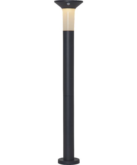 Valta solcelle stolpe m/bevegelsesensor 15lm/400lm, høyde 55/90 cm, Grafitt