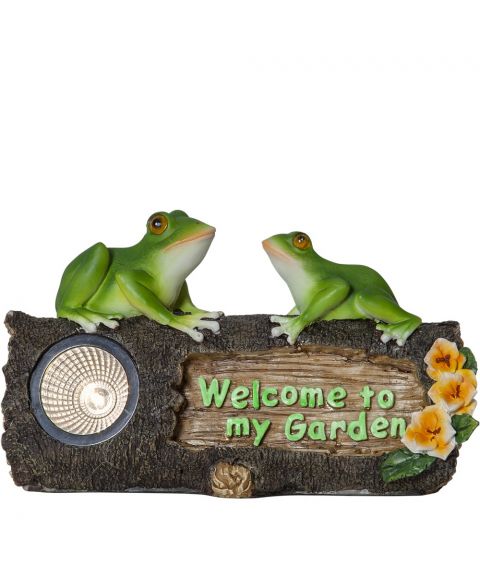 Frogy Welcome to the garden, Solcelle, bredde 24 cm