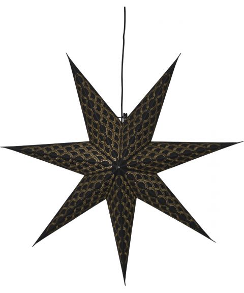 Brodie papirstjerne, diameter 60 cm, uten oppheng, sort