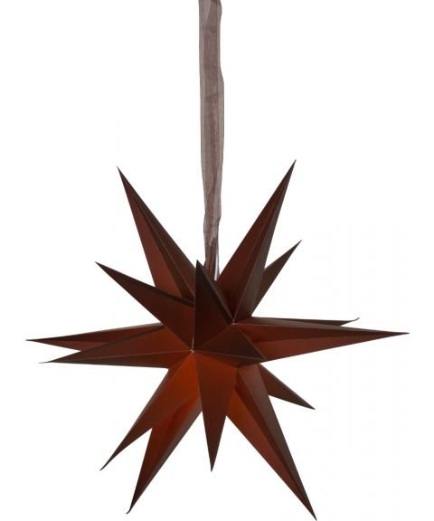 December papirstjerne, diameter 45 cm, uten oppheng, brun