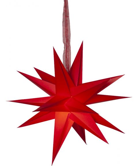 December papirstjerne, diameter 45 cm, uten oppheng, rød