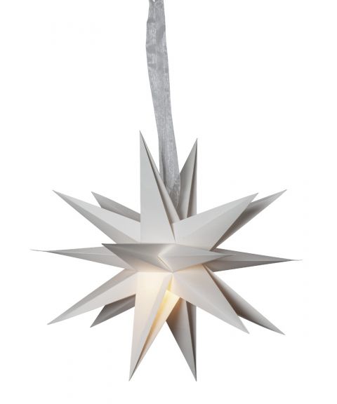December papirstjerne, diameter 35 cm, uten oppheng, hvit