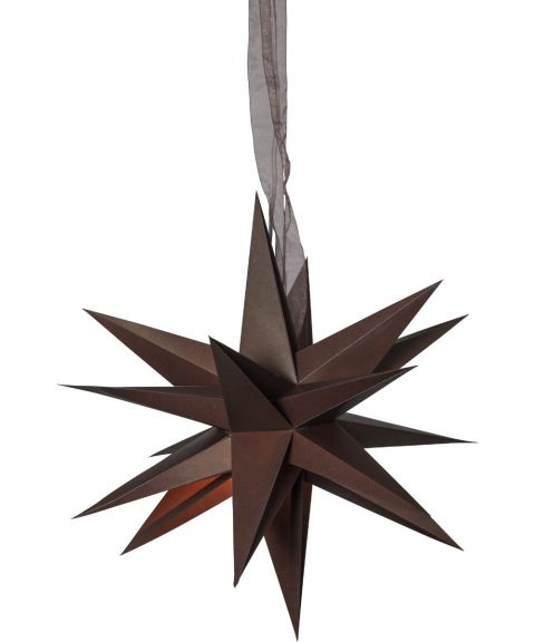 December papirstjerne, diameter 35 cm, uten oppheng, brun