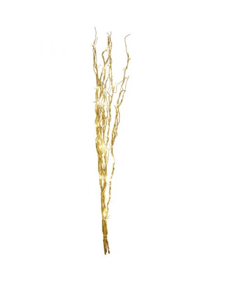 Dekorasjonskvist Willow, høyde 115 cm, LED (x60), Gull med glitter