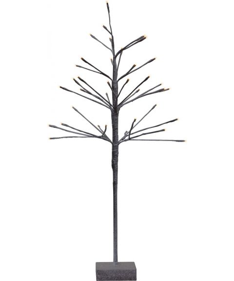 Dekorasjonstre med varmhvitt LED-lys (x36), høyde 90 cm, Brun