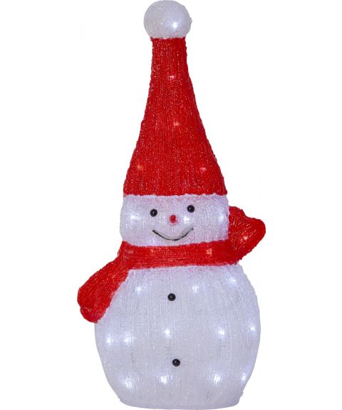 Crystalo snømann, IP44 LED (x40), kaldhvitt lys, høyde 59 cm