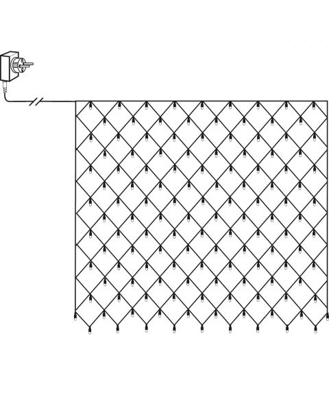 Serie LED (x200) nett, 3x3 meter, Golden