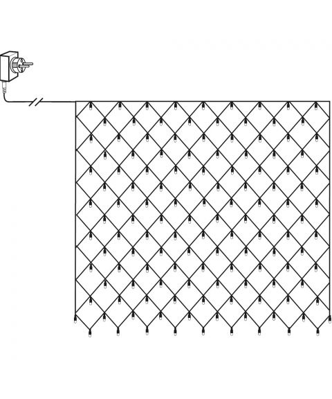 Serie LED (x160) nett, 2x2 meter, Golden