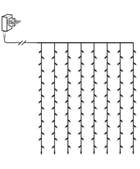 Serie LED (x80) gardin 130x130 cm, Golden