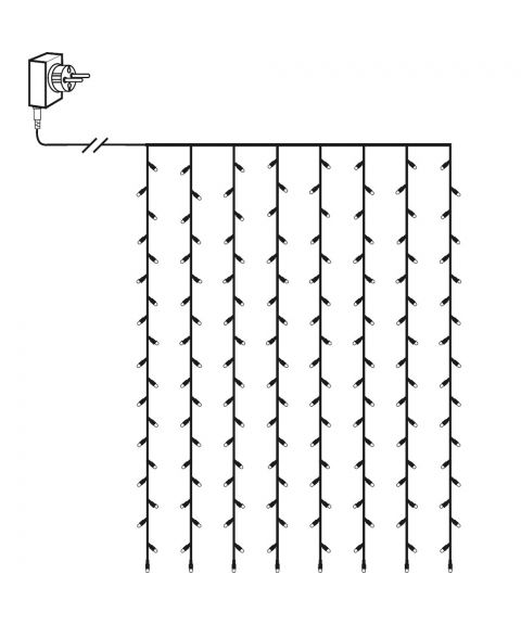 Serie LED (x120) gardin 130x200 cm, Golden