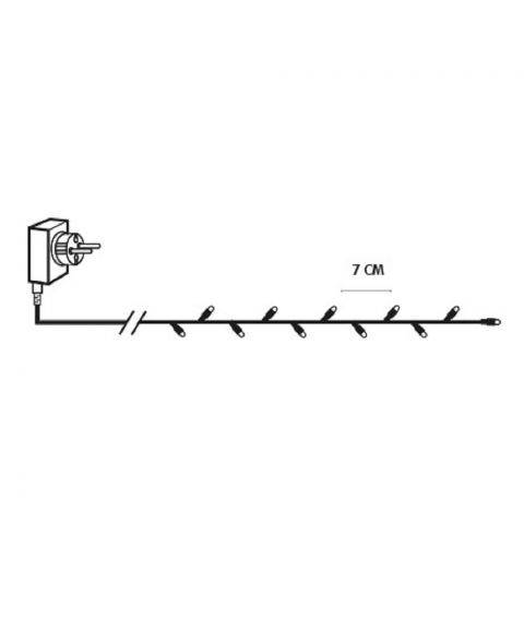 Serie LED (x360) slynge, 25 meter, Crispy Ice 3000K, Sort kabel