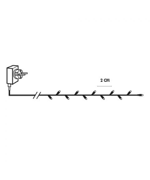 Serie LED (x800) slynge 1,6 meter, Crispy Ice 3000K, Sort kabel