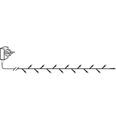 Serie LED (x180) slynge, 12,6 meter, Crispy Ice 3000K, Sort kabel