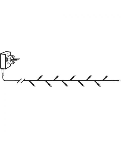 Serie LED (x40) slynge, 2,8 meter, Crispy Ice 3000K, Sort kabel