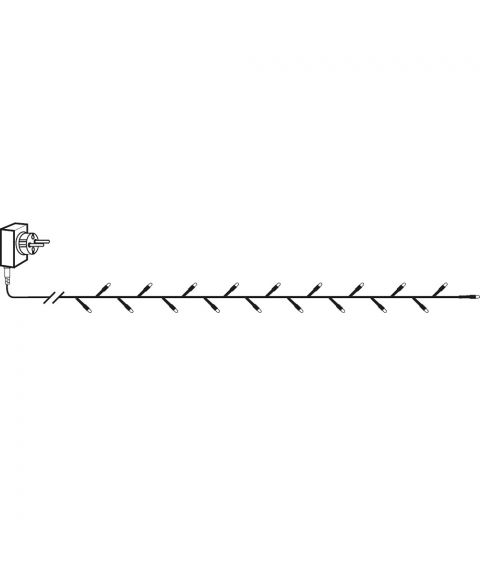 Serie LED (x80) slynge, 5,6 meter, Crispy Ice LED 3000K, Sort kabel