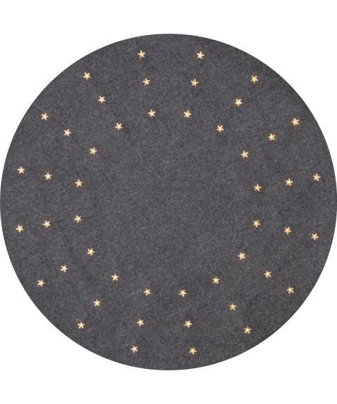 Granne juleteppe med LED-lys (x48) diameter 80 cm, Grå