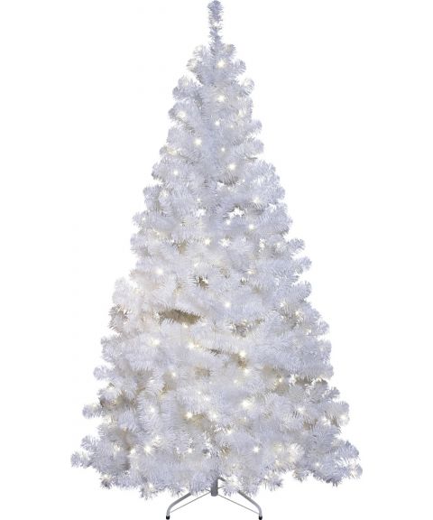 Juletre 210 cm, Ottawa, Formbart, med LED (x260), Hvit med kaldhvite lys