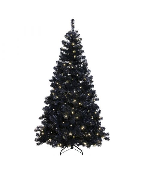 Juletre 210 cm, Ottawa, Formbart, med LED (x260), Sort med kaldhvite lys