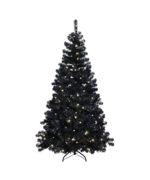Juletre 210 cm, Ottawa, Formbart, med LED (x260), Sort, kaldhvite lys (begrenset antall)