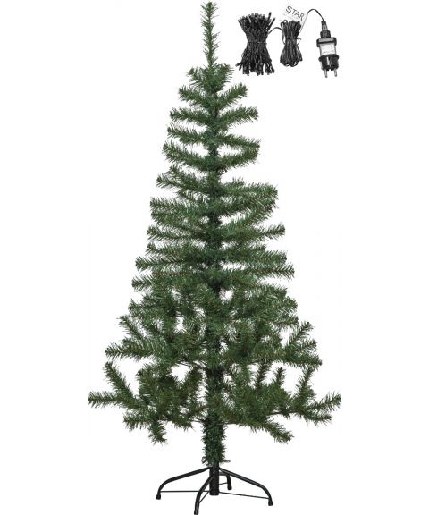Juletre 150 cm, Alvik, inkludert umonterte ekstra varmhvite LED-lys (x80) Grønn