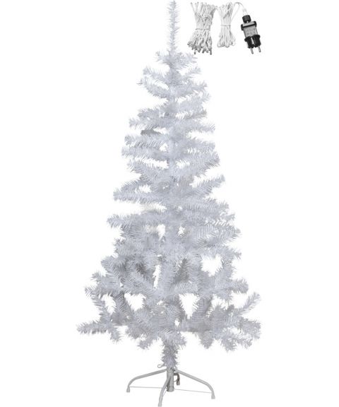 Juletre 150 cm, Alvik, inkludert umonterte kaldhvite LED-lys (x80) Hvit